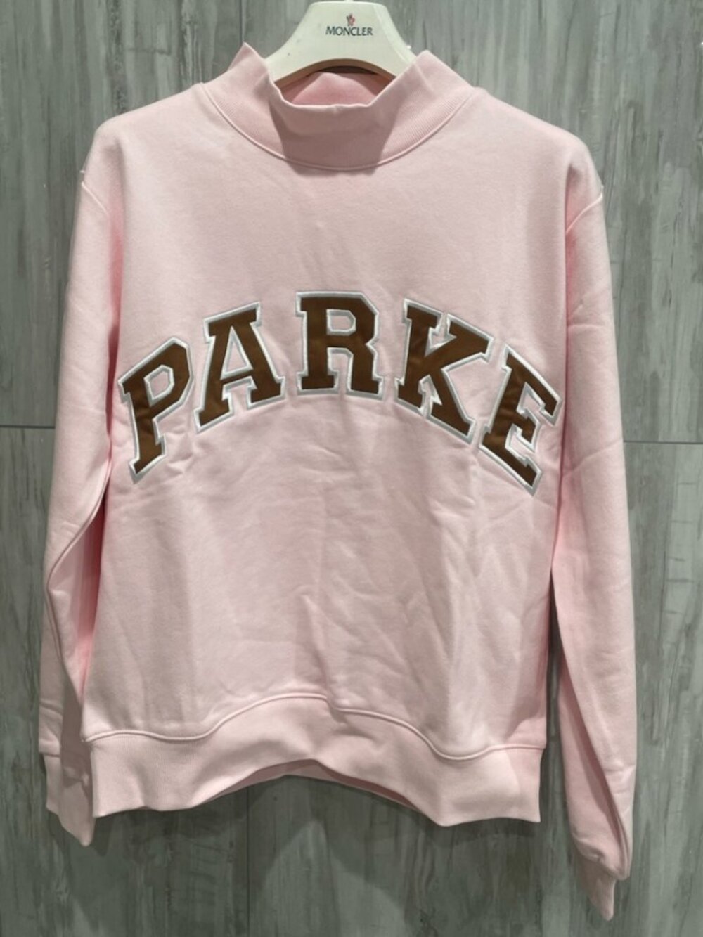 Parke Pink & Brown Letterman Pullover | Preppy Varsity Style